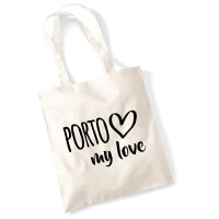 Jutebeutel Porto my love 10 Liter