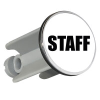 Waschbeckenstöpsel Staff Schriftzug 4cm Abflussstopfen