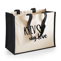 Jutetasche Kyiv my love Black 21 Liter