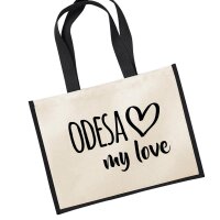 Jutetasche Odesa my love Black 21 Liter