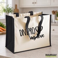 Jutetasche Dnipro my love 21 Liter Black