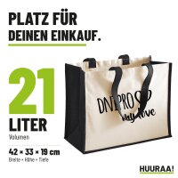 Jutetasche Dnipro my love 21 Liter Black