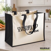 Jutetasche Sevastopol my love 21 Liter Black