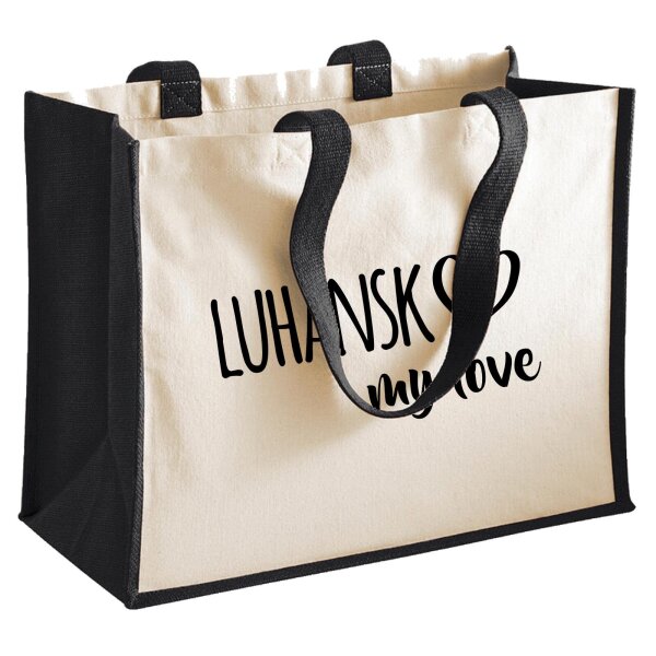 Jutetasche Luhansk my love 21 Liter Black