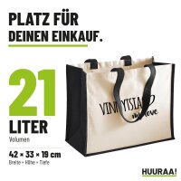 Jutetasche Vinnytsia my love 21 Liter Black