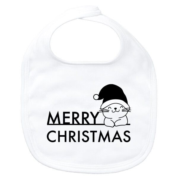 Baby Lätzchen Merry Christmas Katze