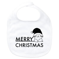 Baby Lätzchen Merry Christmas Katze Klettverschluss