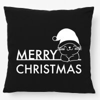Kissen Merry Christmas Katze 40x40cm