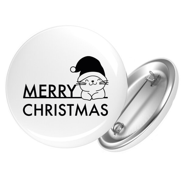 Button Merry Christmas Katze