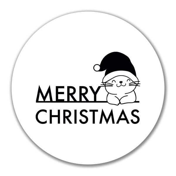 Aufkleber Merry Christmas Katze 10cm Sticker