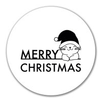 Aufkleber Merry Christmas Katze 10cm Sticker