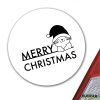 Aufkleber Merry Christmas Katze 10cm Sticker