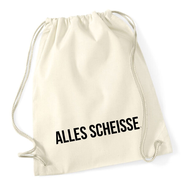 Turnbeutel Alles Scheisse Schriftzug 12 Liter