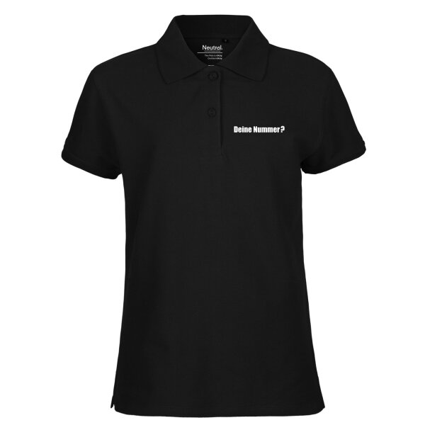 Damen Polo Shirt Deine Nummer? Schriftzug Größe XS-XXL