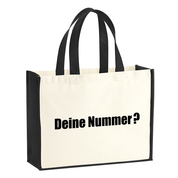 Jutetasche Deine Nummer? Schriftzug 21 Liter Black