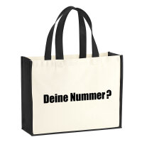 Jutetasche Deine Nummer? Schriftzug 21 Liter Black