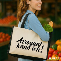 Jutetasche Arrogant kann ich Schriftzug 21 Liter Black