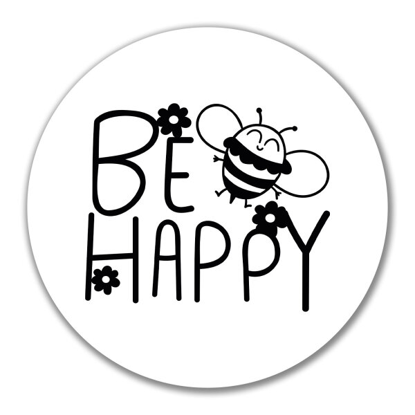 Aufkleber Be Happy Biene 10cm Sticker