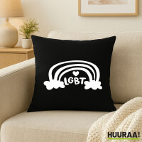 Kissen LGBT Regenbogen Herz 40x40cm