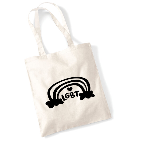 Jutebeutel LGBT Regenbogen Herz 10 Liter
