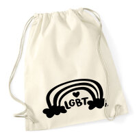 Turnbeutel LGBT Regenbogen Herz 12 Liter