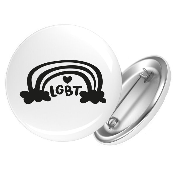 Button LGBT Regenbogen Herz