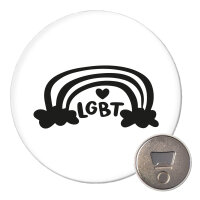 Magnet LGBT Regenbogen Herz 59mm K&uuml;hlschrankmagnet