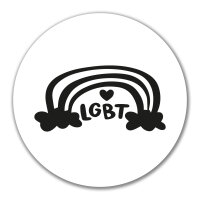 Aufkleber LGBT Regenbogen Herz 10cm Sticker