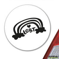 Aufkleber LGBT Regenbogen Herz 10cm Sticker