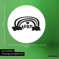 Aufkleber LGBT Regenbogen Herz 10cm Sticker