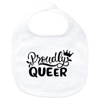 Baby Lätzchen Proudly Queer Krone Klettverschluss