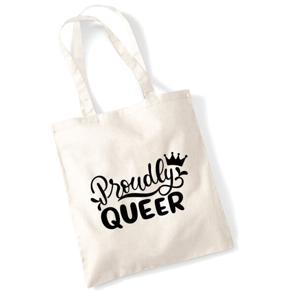 Jutebeutel Proudly Queer Krone 10 Liter