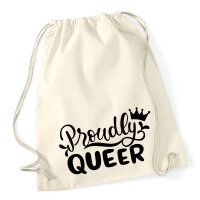 Turnbeutel Proudly Queer Krone 12 Liter