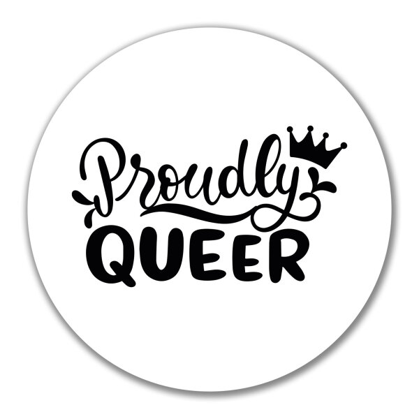 Aufkleber Proudly Queer Krone 10cm Sticker