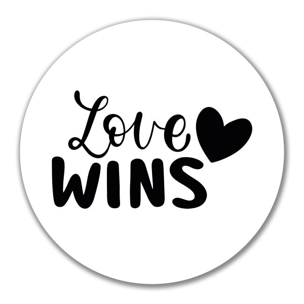 Aufkleber Love wins Herz 10cm Sticker