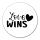 Aufkleber Love wins Herz 10cm Sticker