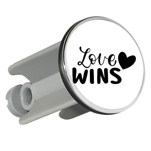 Waschbeckenstöpsel Love wins Herz 4cm Abflussstopfen