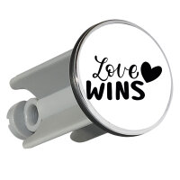 Waschbeckenstöpsel Love wins Herz 4cm Abflussstopfen