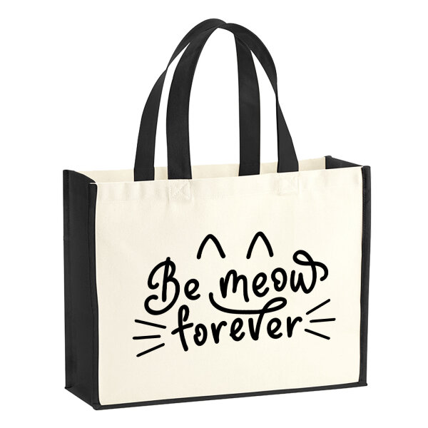 Jutetasche Be meow forever Katze 21 Liter Black