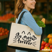 Jutetasche Be meow forever Katze 21 Liter Black