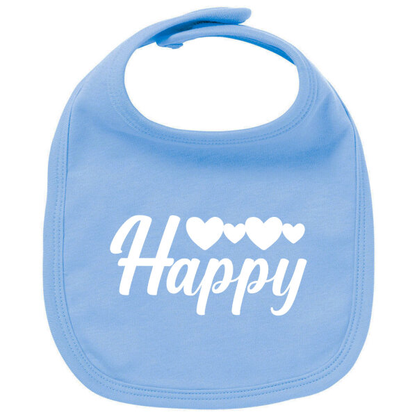 Mädchen und Jungen Lätzchen Happy Herzen Babyblue