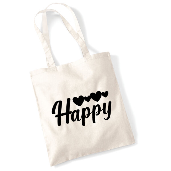 Jutebeutel Happy Herzen 10 Liter