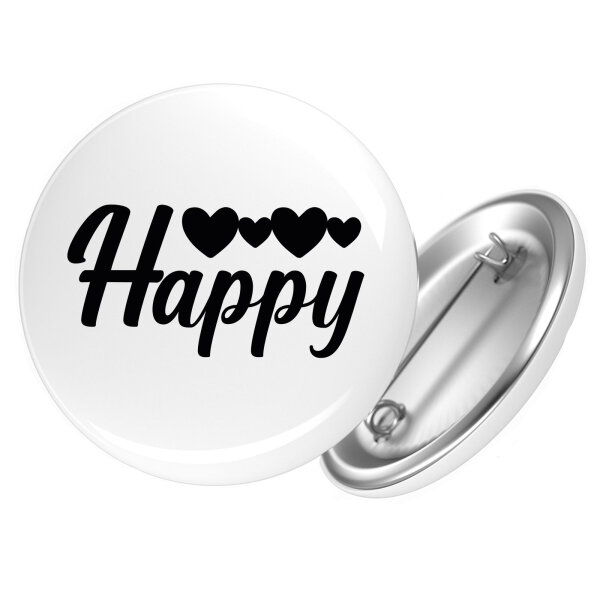 Button Happy Herzen
