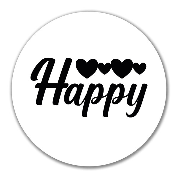 Aufkleber Happy Herzen 10cm Sticker