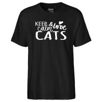 Herren T-Shirt Keep calm and love Cats Größe...