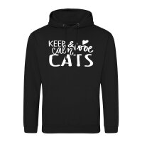 Unisex Hoodie Keep calm and love Cats Größe S-3XL