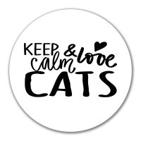 Aufkleber Keep calm and love Cats 10cm Sticker