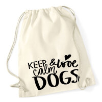 Turnbeutel Keep calm and love Dogs 12 Liter