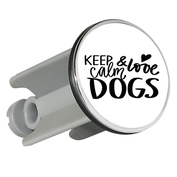 Waschbeckenstöpsel Keep calm and love Dogs 4cm Abflussstopfen