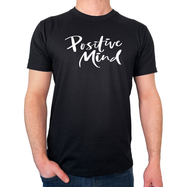 Herren T-Shirt Positiv Mind Schriftzug Größe S-3XL